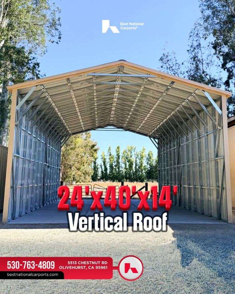 Carport de 24 por 40 pies de Best National Carports