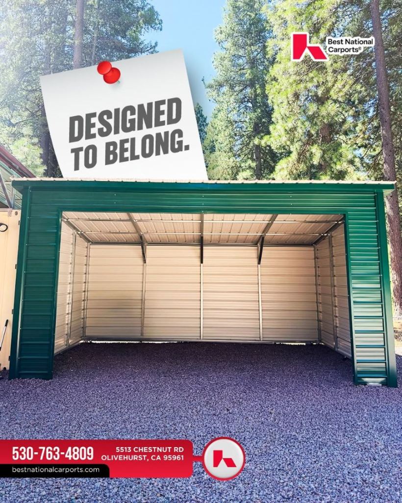 Garaje metálico verde de Best National Carports