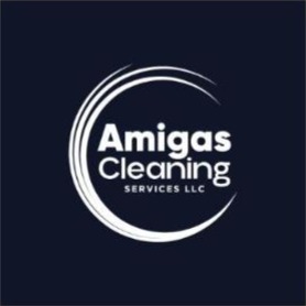 Logotipo de Amigas Cleaning Services en versión para fondo oscuro