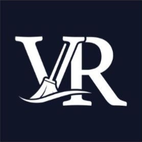 Logotipo de VR Cleaning Services en versión para fondo oscuro