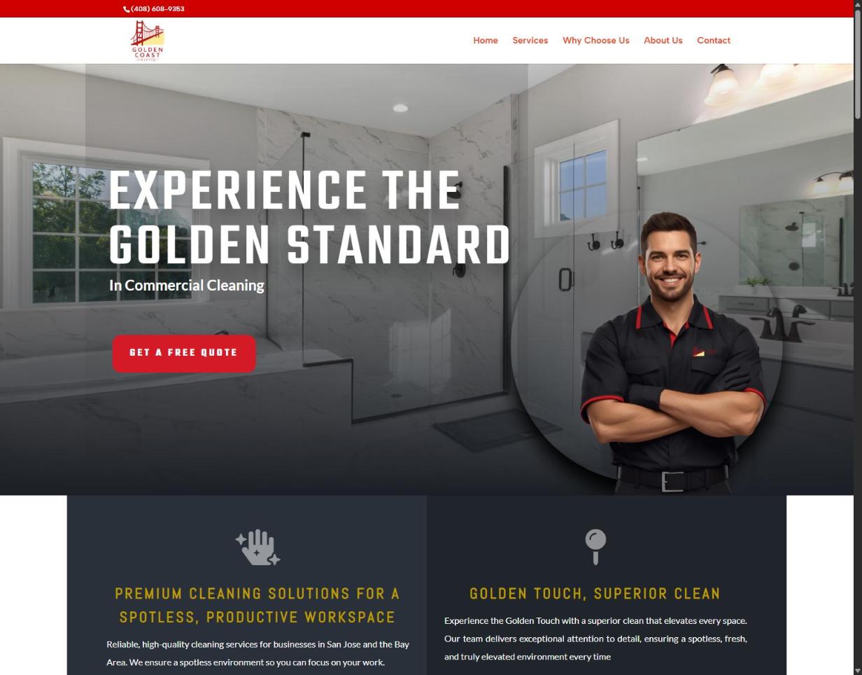 Página web de Golden Coast Cleaning diseñada por Quick Digital Marketing